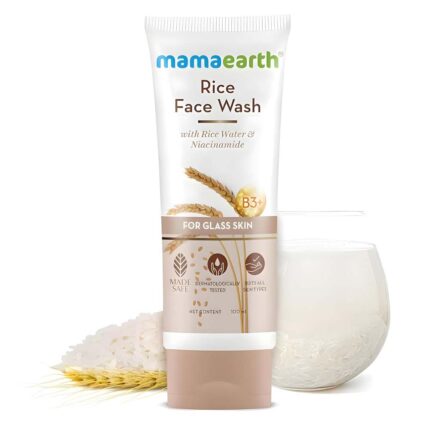 Mamaearth Rice Face Wash With Rice Water & Niacinamide for Glass Skin 100 ml